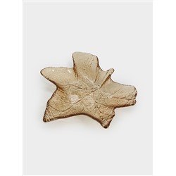 Блюдо, 22х23 см, стекло, янтарное, Кленовый лист, Autumn forest