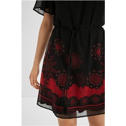 Vestido gasa cinturón