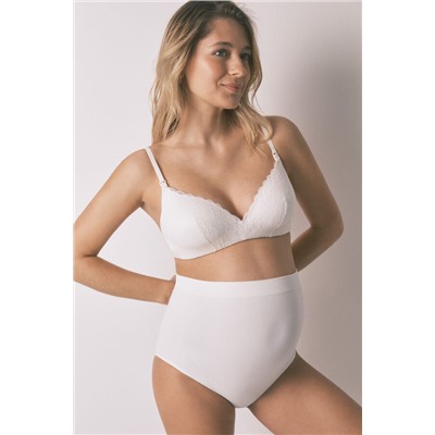 Sujetador "maternity" triangular relleno encaje blanco LOVELY