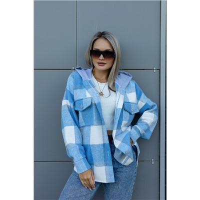Рубашка женская в клетку с капюшоном РЖКК-01