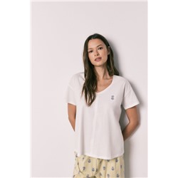Pijama Capri algodón blanco