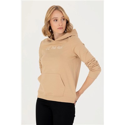 Kadın Kum Kapüşonlu Sweatshirt
