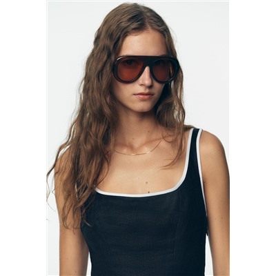 VESTIDO MIDI LINO VIVOS CONTRASTE