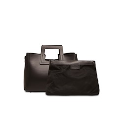 Bolso de piel y neceser Jane Negro