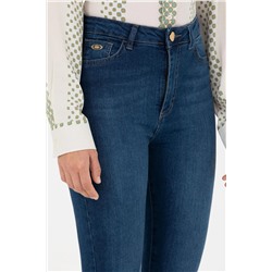 Kadın Koyu Mavi Jean Pantolon