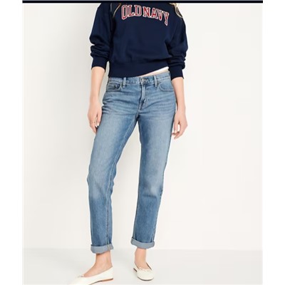 Mid-Rise Wow Boyfriend Straight Jeans