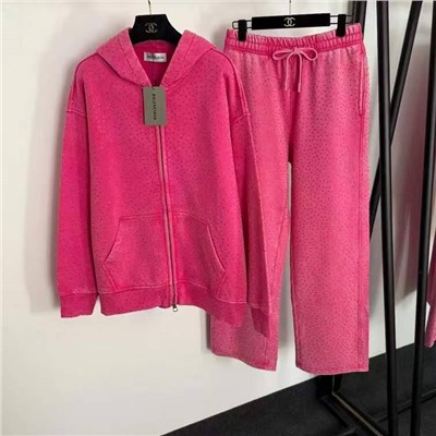 Женский трендовый спортивный костюм в стразах   Balenciag*a