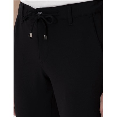 Siyah Slim Fit Esnek Jogger Kanvas Pantolon