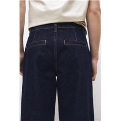 Jeans wide leg pinzas rinse wash