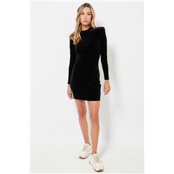 Vestido de tubo de terciopelo - Negro