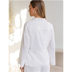 Свободная блузка с кулиской на талии изо льна с вискозой