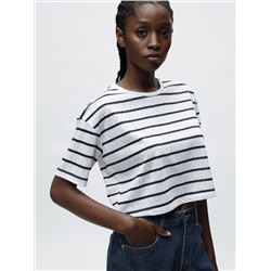 CAMISETA CROPPED DE EFECTO LINO