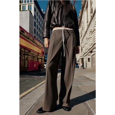 WIDE-LEG TROUSERS WITH DOUBLE WAISTBAND