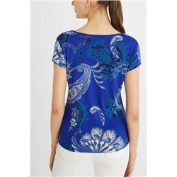 Camiseta manga corta paisley
