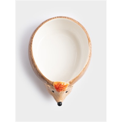 Конфетница, 21х15 см, керамика, коричневая, Еж с листом, Autumn forest