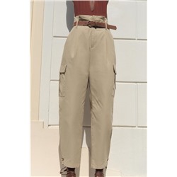 BELTED PAPERBAG CARGO TROUSERS