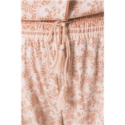 Pijama camisero 100% algodón flores naranja