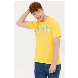 Erkek Açık Sarı Bisiklet Yaka Tişört