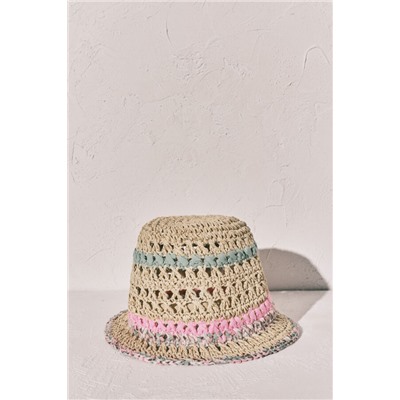 Sombrero bucket crochet beige
