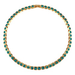 Колье Теннис (кристаллы SW изумруд 4мм; покрытие золото) 36-39см, Есть комплект