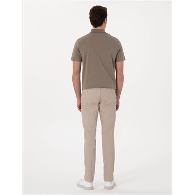Bej Slim Fit Kanvas Pantolon