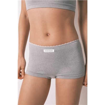 Braga boxer sin costuras canalé gris