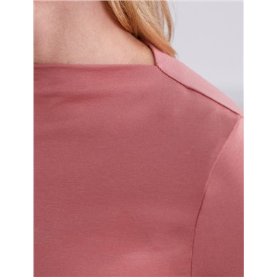 Джемпер с цельнокроеным воротом из премиального хлопка