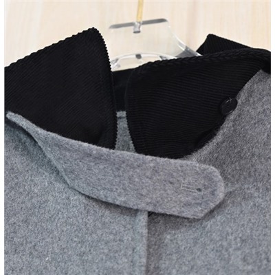 Двубортное шерстяное пальто средней длины АЙСИК*Л