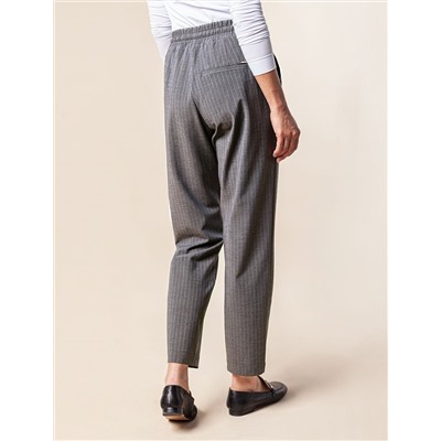 Брюки с поясом на резинке из премиальной поливискозы с эластаном