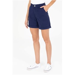 Kadın Lacivert Dokuma Şort