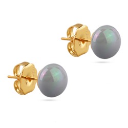 Пусеты (Майорка 10мм голубая; покрытие золото), Есть комплект