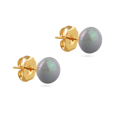 Пусеты (Майорка 10мм голубая; покрытие золото), Есть комплект