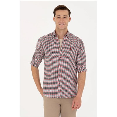 Erkek Kırmızı Uzun Kollu Gömlek