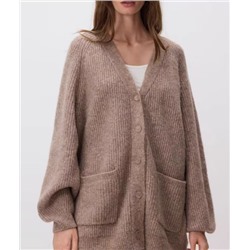 Женский мягкий шерстяной кардиган свободного покроя