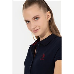 Kadın Lacivert Basic Polo Yaka Tişört