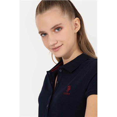 Kadın Lacivert Basic Polo Yaka Tişört