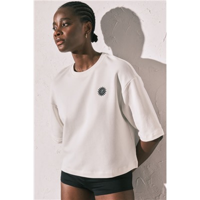 Camiseta felpa blanca estampado "Club del Mar"