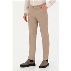 Erkek Koyu Bej Kanvas Pantolon