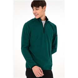 Erkek Koyu Yeşil Basic Sweatshirt