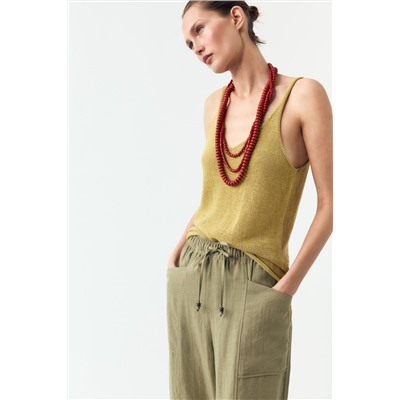 RUSTIC TROUSERS WITH ELASTIC WAIST