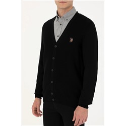 Erkek Siyah Basic Triko Hırka