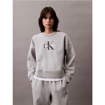 Monogram Logo Fleece Relaxed Sweatshirt
