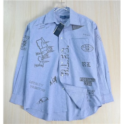 Мужская свободная повседневная рубашка с длинным рукавом РАЛЬ*Ф Л