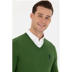 Erkek Yeşil Basic Kazak