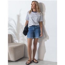 Шорты из эластичного денима