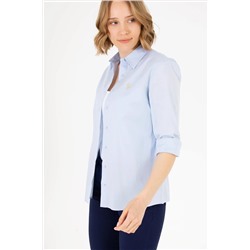 Kadın Açık Mavi Uzun Kollu Basic Gömlek