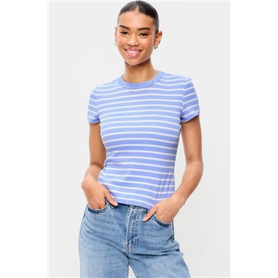 Snug Crew-Neck Ribbed T-Shirt