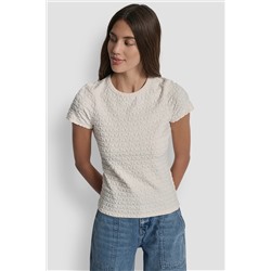 LOGO JACQUARD SHORT SLEEVE CREW NECK TEE