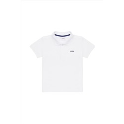 Erkek Çocuk Beyaz Basic Polo Yaka Tişört