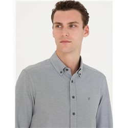 Haki Slim Fit Uzun Kollu Gömlek